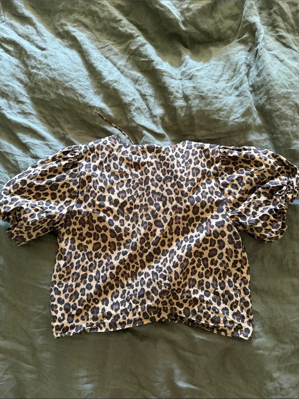 Abercrombie & Fitch Leopard Print Puff Sleeve Blouse - Brown/Black